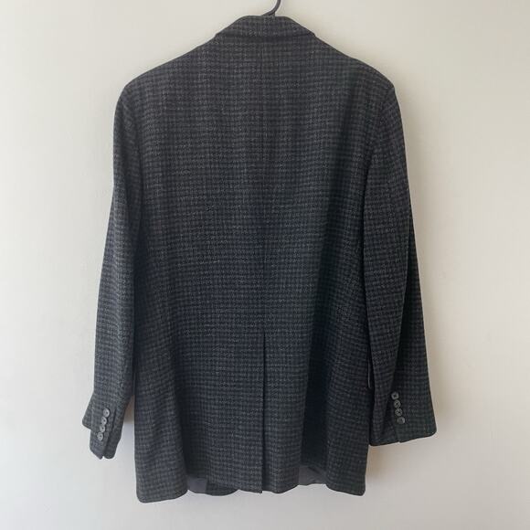 Vintage Men’s Blazer 42R Lambswool Gray Houndstooth Sport Coat Jacket Union Made - Picture 2 of 11